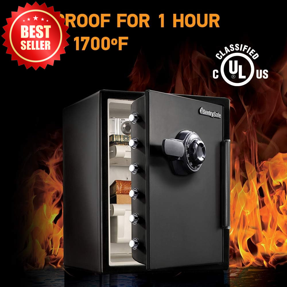 Fireproof Waterproof Floor Safe Dial Combination Lock Home Office 2.05 cu ft US
