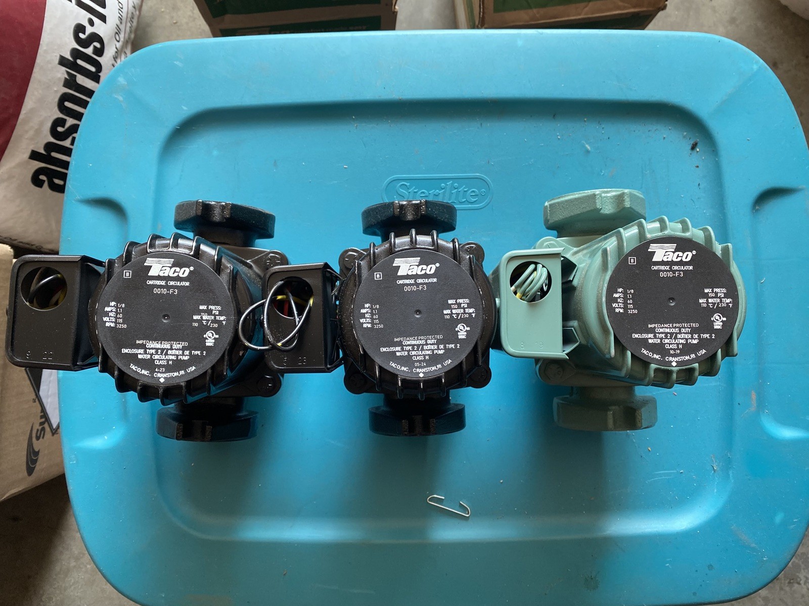 Taco 0010-F3 Cast Iron Cartridge Circulator Pumps 1/8hp 3450 RPM 115V 1PH 60Hz