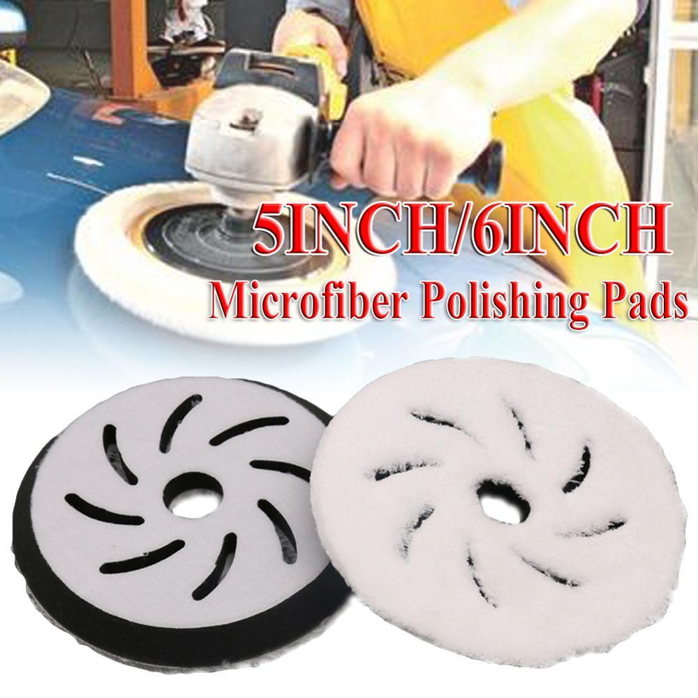 6 Inch Microfiber Finishing Disc Pad Soft Wax Removal Pad Hook Loop Buffing Pad