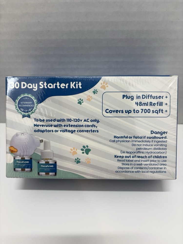 TheraPet MD Advanced Dog Calming Diffuser Kit (1 Diffuser + 2 Refills) New