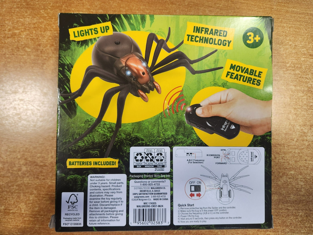 play Right Infrared Remote Controlled Spider (Brown/Copper/Black) E9A