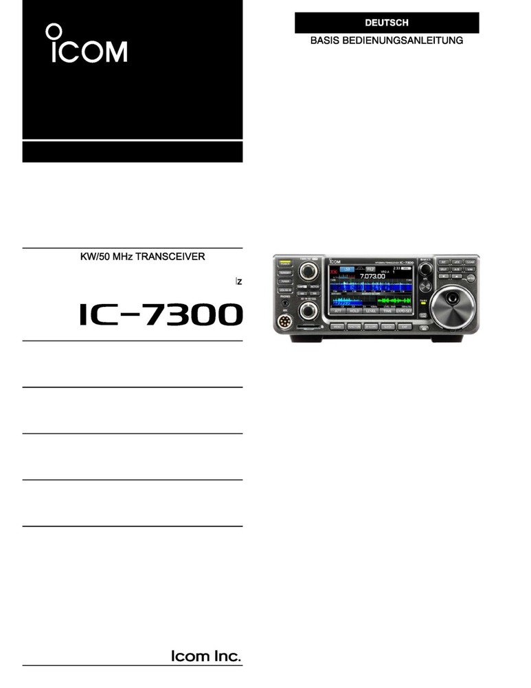 ICOM IC-7300 BASIC INSTRUCTION MANUAL IN GERMAN