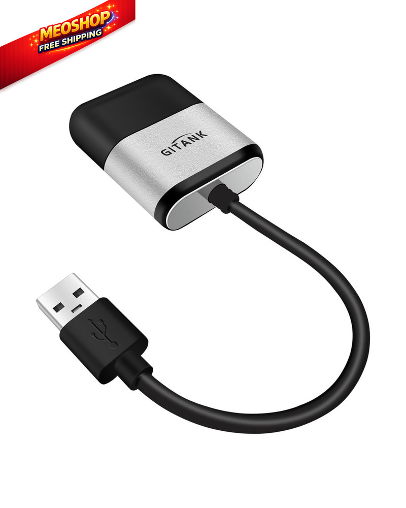 Gitank USB Bluetooth 5.3 Car Adapter Compatible for Small, Black