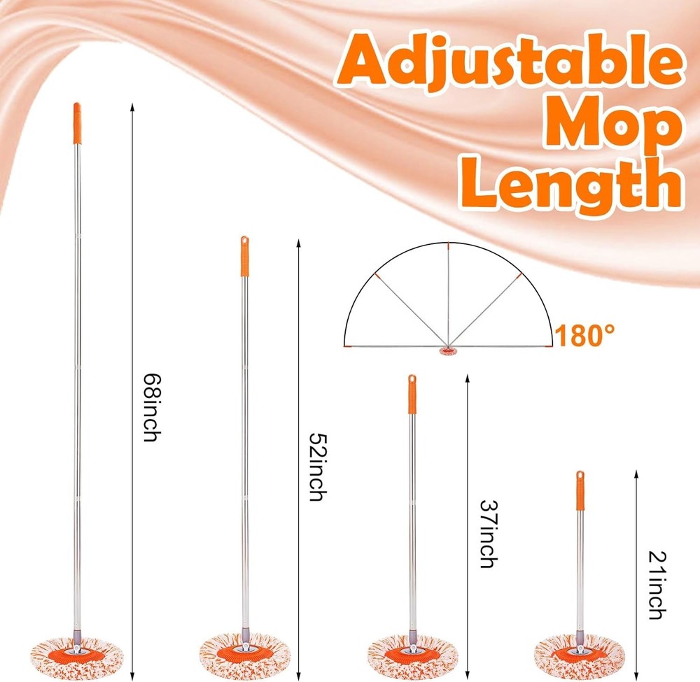 Professional-Grade 68-Inch Wall Mop with Microfiber Head for Maximum Cleanliness