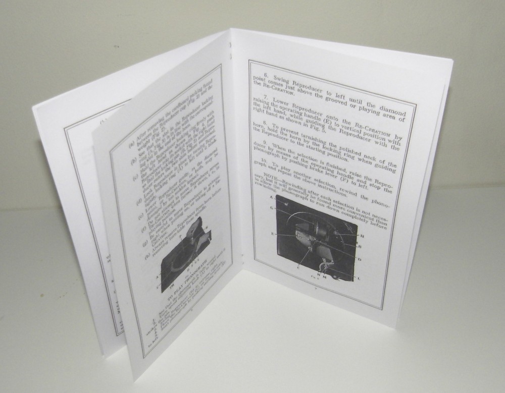 Edison Diamond Disc Phonograph Instruction Manual Reproduction