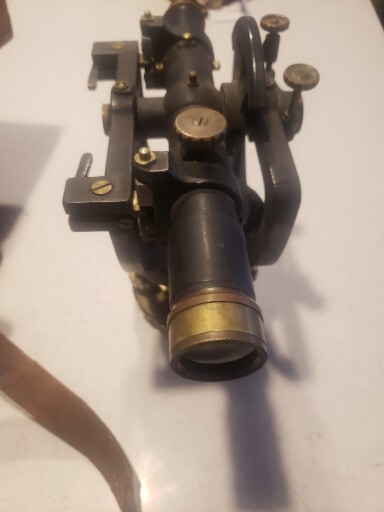 Antique Surveying Engineer Transit Level Scope David White Surveyor Tool W Box
