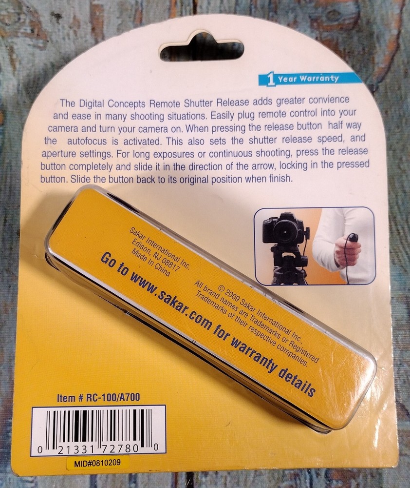 Digital Concepts Remote Shutter Release for Use with Sony - Dynax - NEW