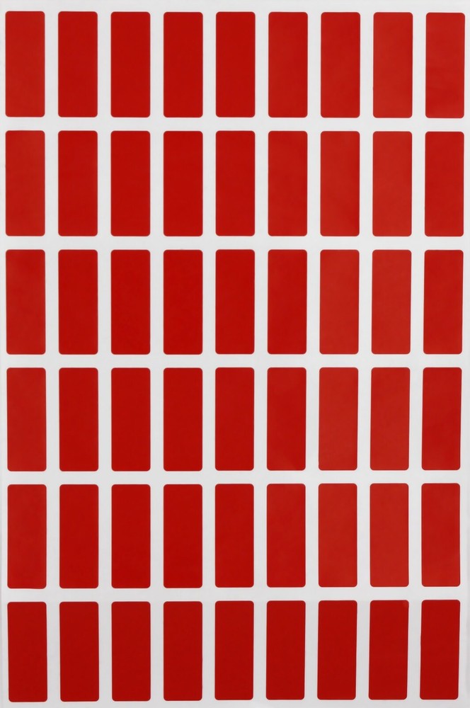 Red Rectangle Colored Labels in Various Sizes (25MMx10MM-100MMx50MM) 15 Sheets