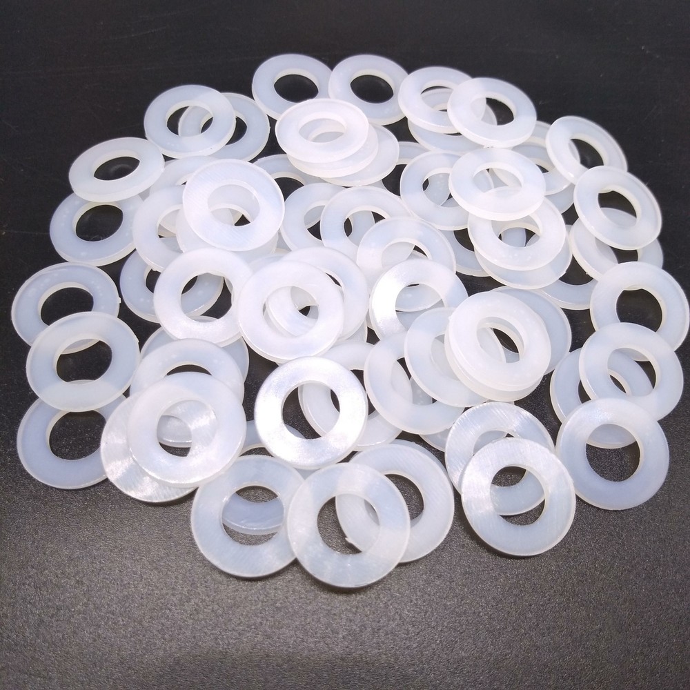 500pcs M8 White Nylon Flat Washers
