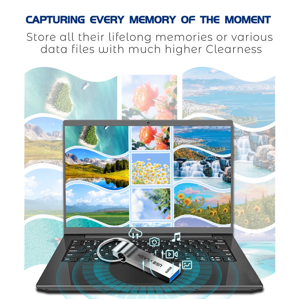 Flash Drive 512GB Waterproof Data Memory Stick Storage Thumb U Disk PC Laptop