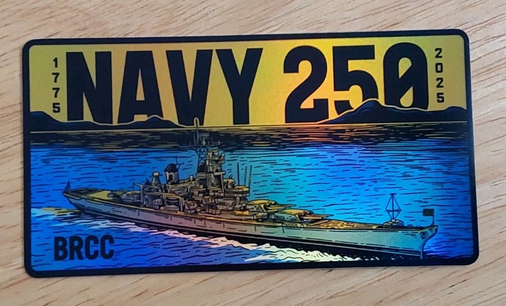 BRCC Sticker US Navy 250th Anniversary Pack 86 Metallic Ship