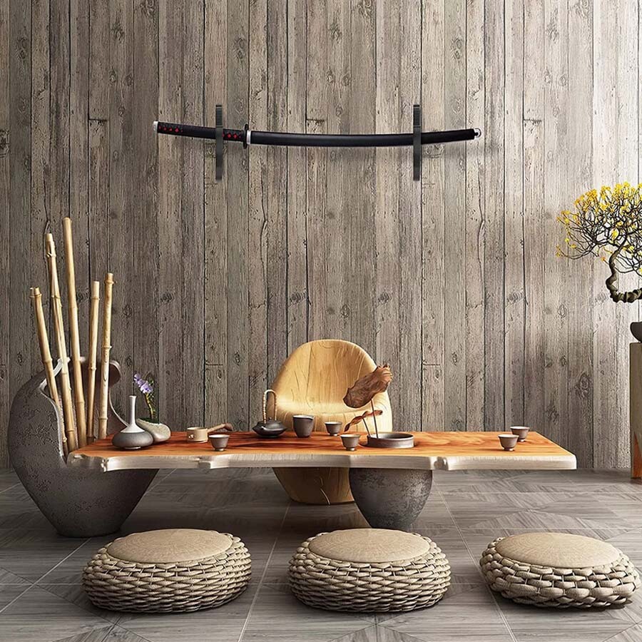 Wall-mounted wooden sword stand bracket, wall hook hook display stand -