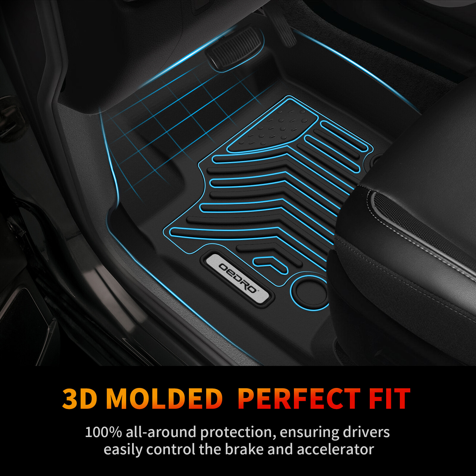 Floor Mats for 2017-2022 Ford F-250 / F-350 Super Duty Crew Cab TPE All-Weather