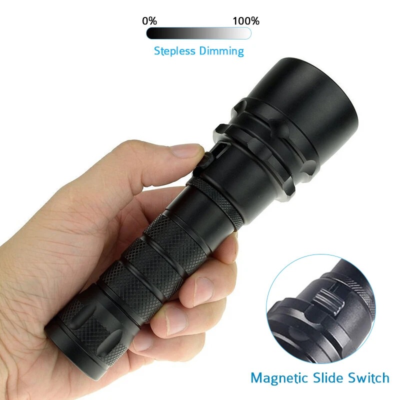 Underwater LED Diving Flashlight 9000lm Waterproof Rechargeable Torch Lamp