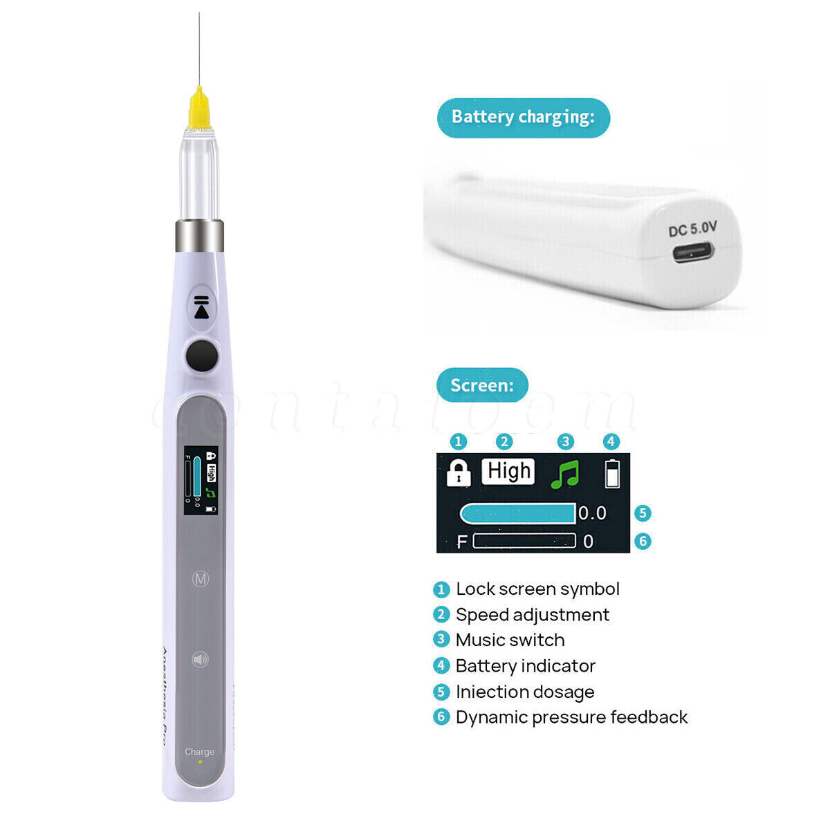Woodpecker Style Dental Painless Oral Local Anesthesia Device Injection Pen