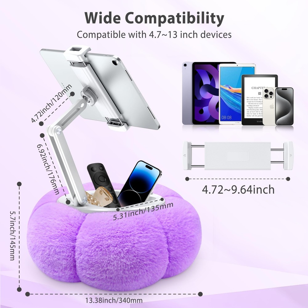 Tangkula Mobile Overbed Table Couch Rolling Angle & Height Adjustable Laptop