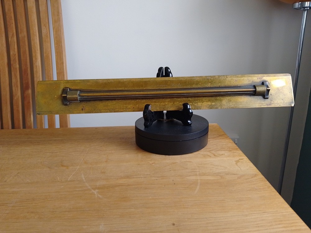 Rare Antique Large Davis Derby Brass Rolling Parallel Rule 18"