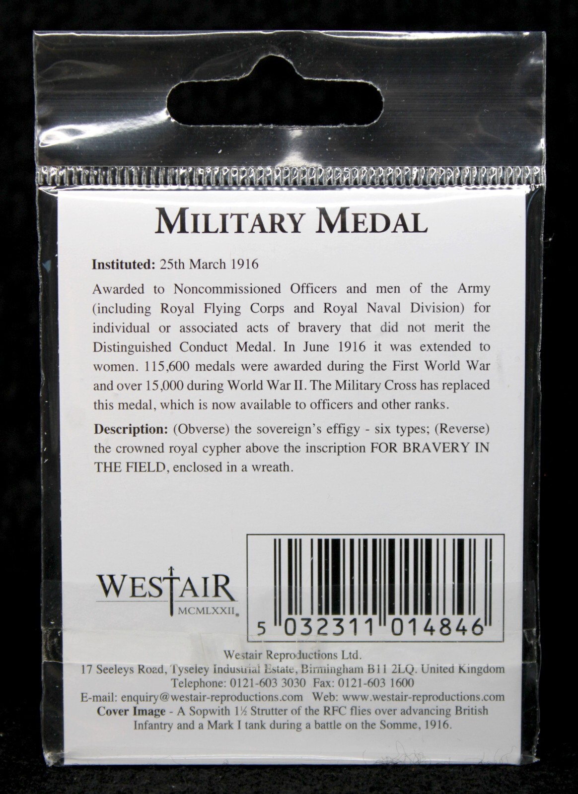 Westair WW1 / WW2 British Military Medal Miniature Reproduction War Medal BNIP