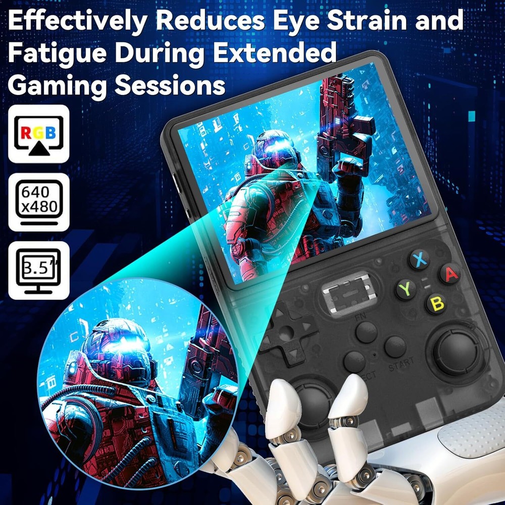 R36S Retro Handheld Video Game Console Linux 3.5" IPS Screen 64GB 15000+game