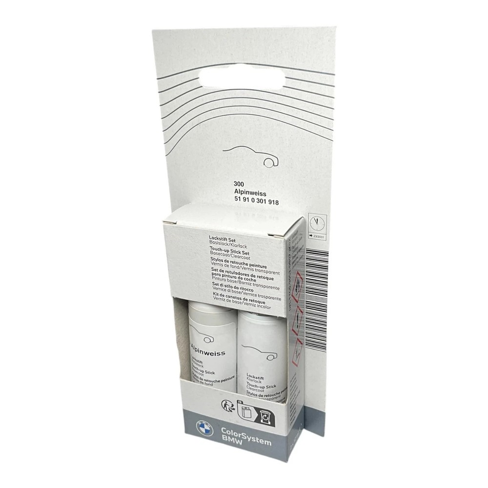 BMW White Car Paint Touch Up - Code 300 - 2x12ml - Part 51910301918