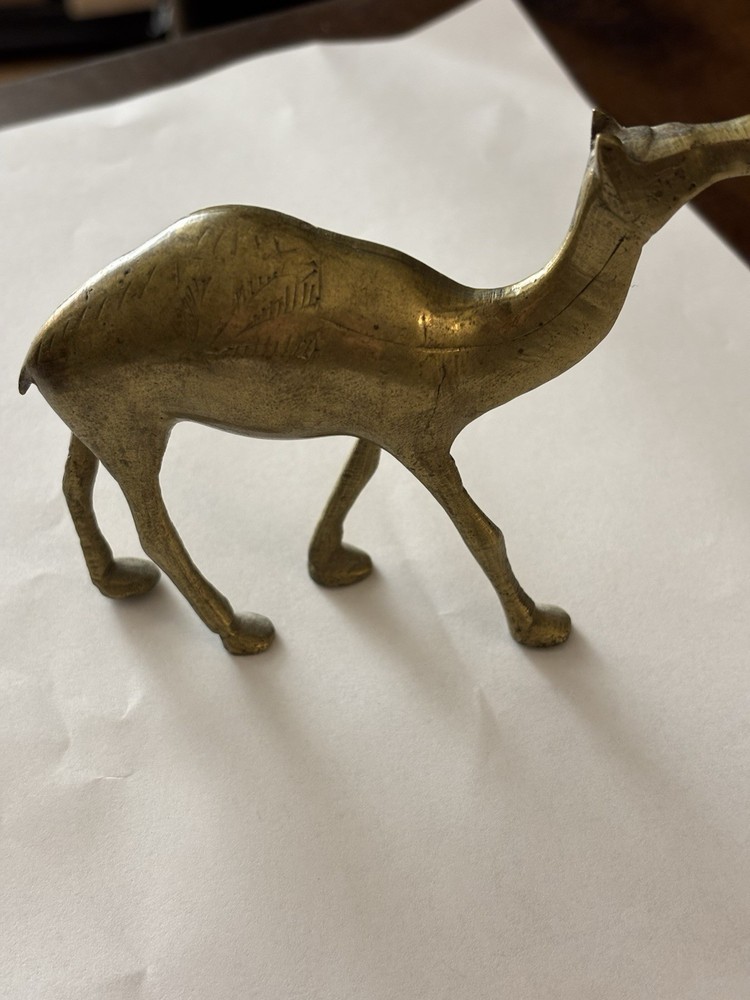 Vintage Middle Eastern Brass Lamp, Camel, Pitcher