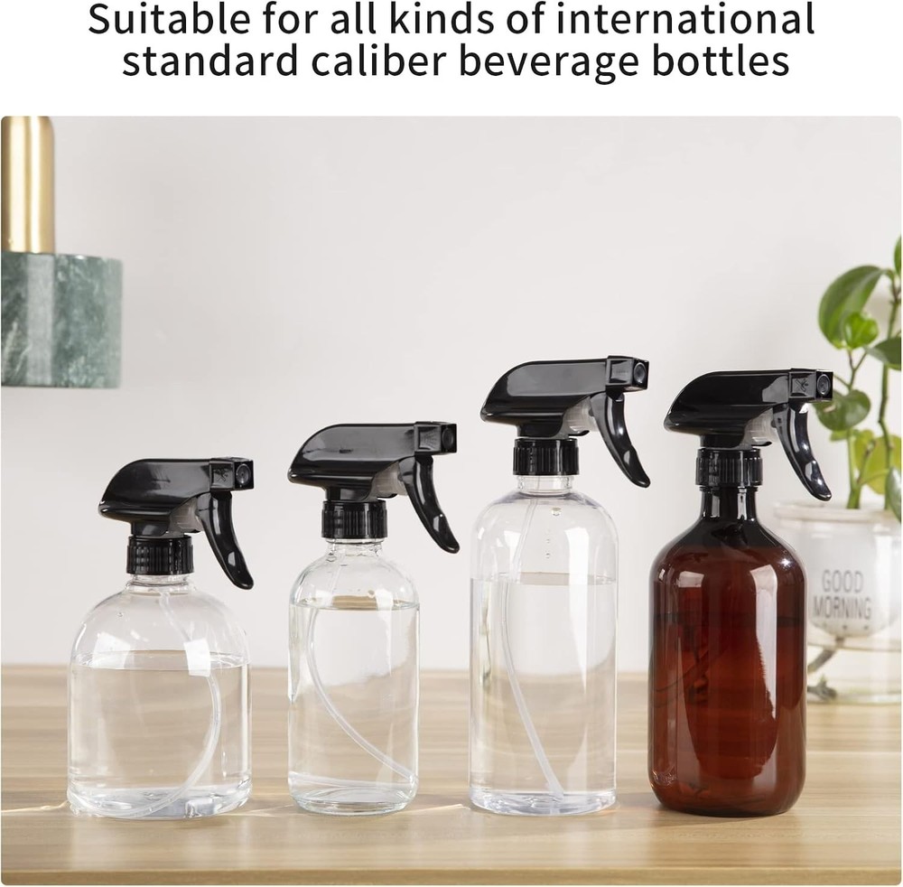 Durable Black Trigger Sprayers with Adjustable Mist Stream for Home & Office
