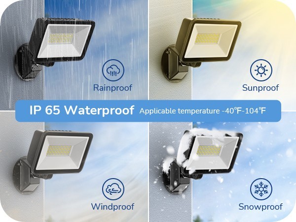 EDISHINE 2-Pack 73W LED Flood Light, Super Bright 10000LM 5000K Outdoor Security