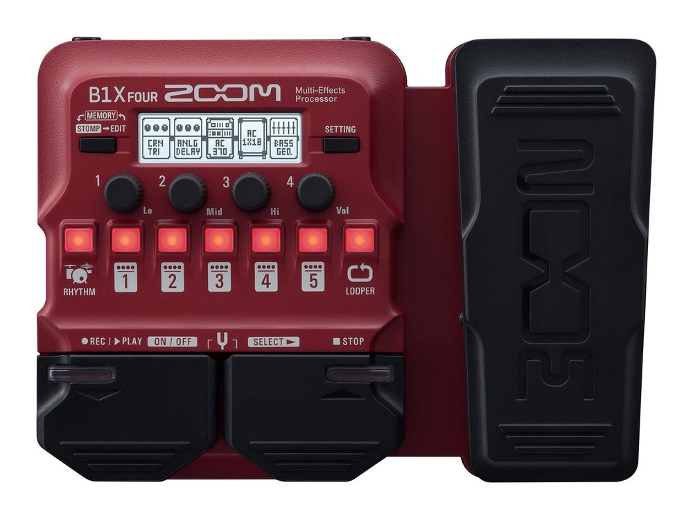 Zoom B1X FOUR Bass Multi-Effects Processor with Expression Pedal, With 70+