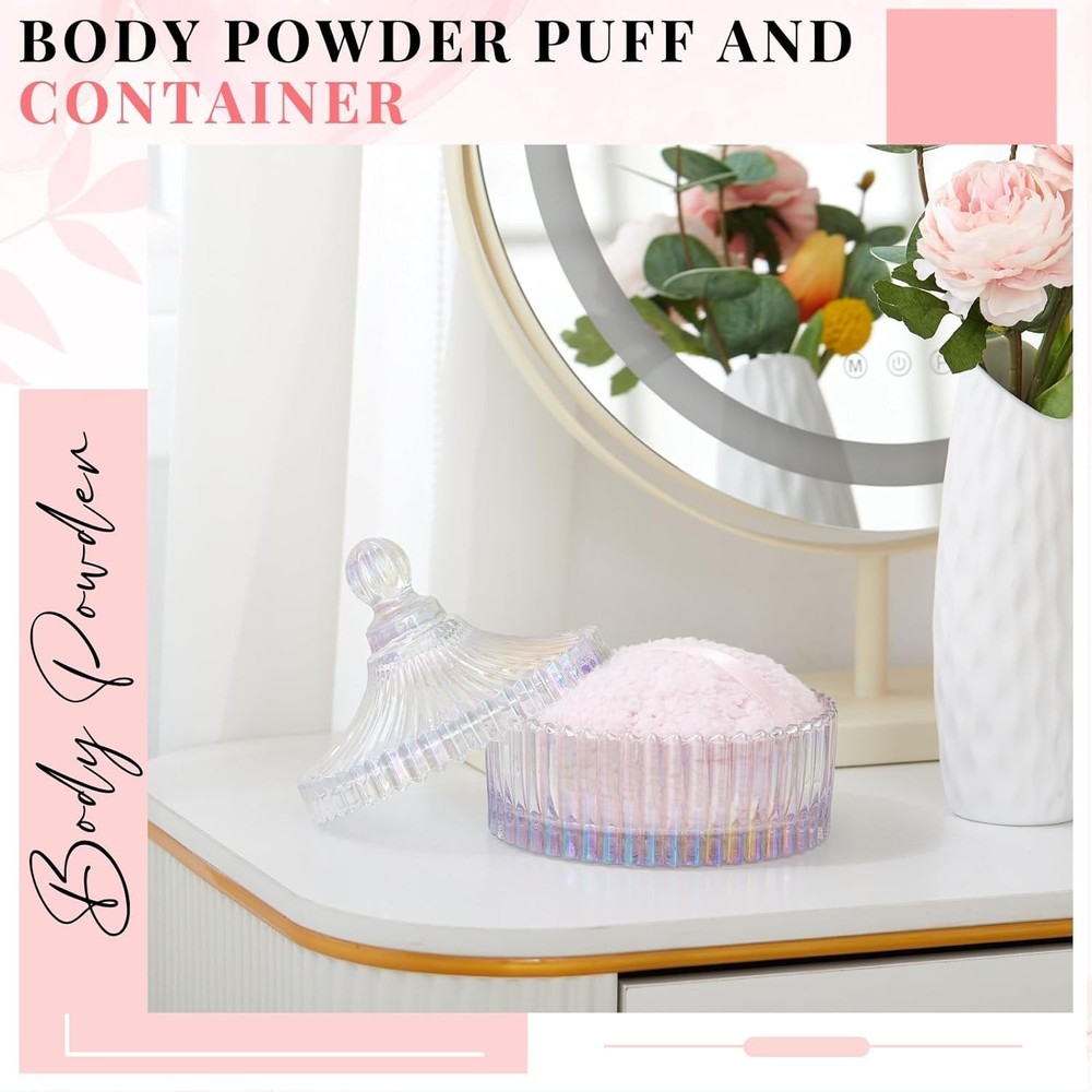 Women's Dusting Powder Puff Duo - Dazzling Crystal Container