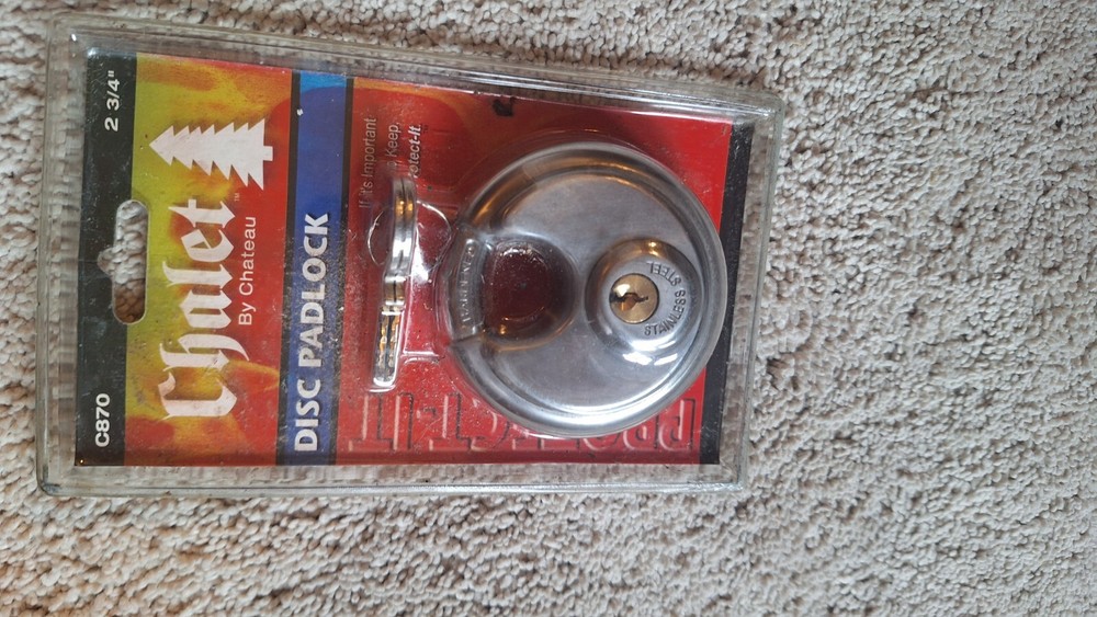 CHALET Disc Padlock NOS New C870 2 3/4" Sealed