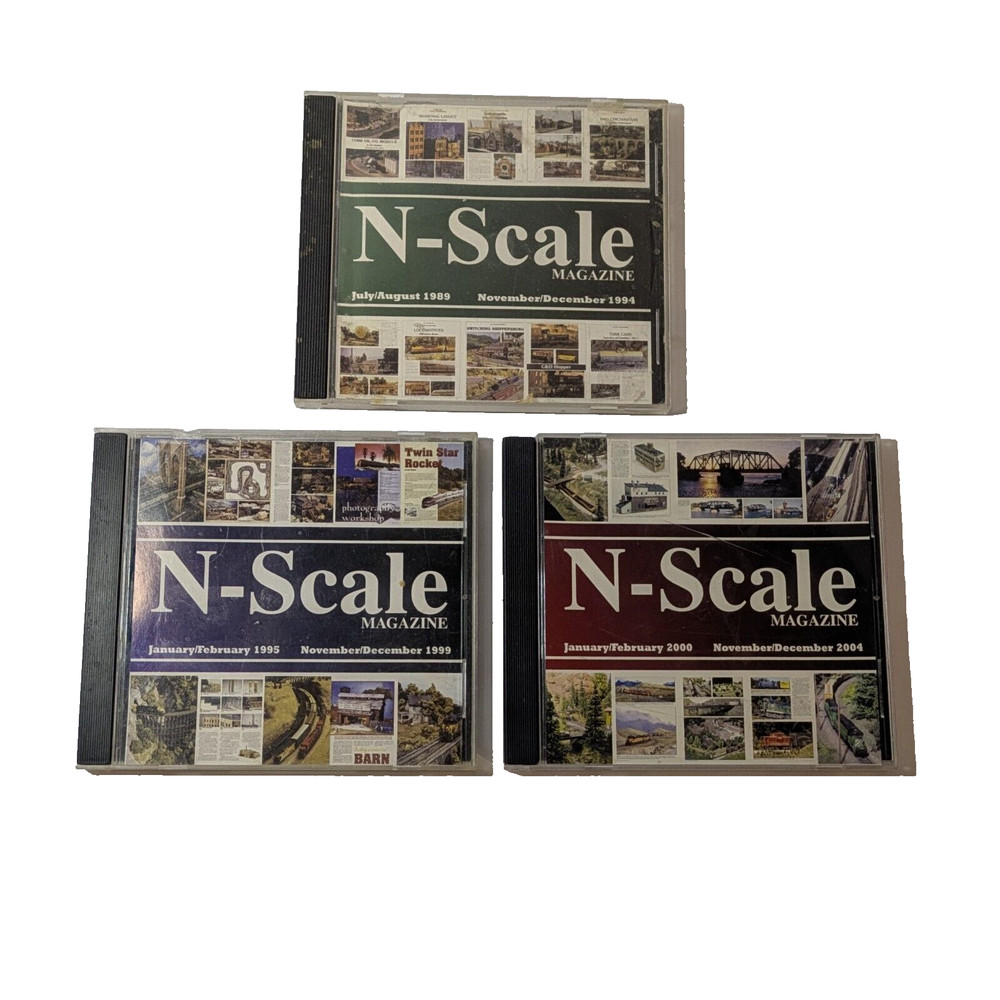3 N-Scale Train Magazine CDs July 1989 through December 2004, Railroad Reference