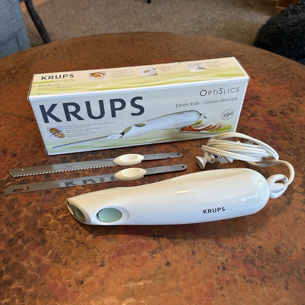 Krups Optislice Electric Knife Model 371 Slice Carve Meat Self Sharp