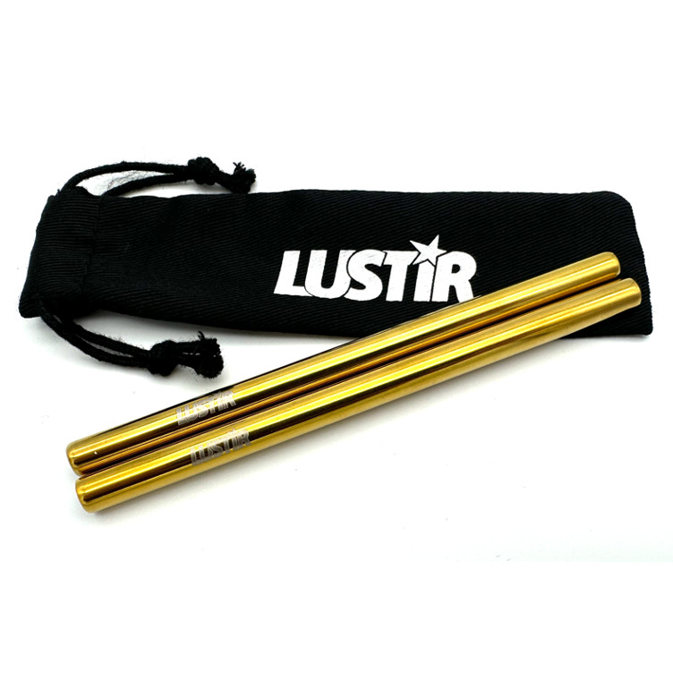 Gold Stainless Steel Reusable Drinking Straws - Short 2-Pack