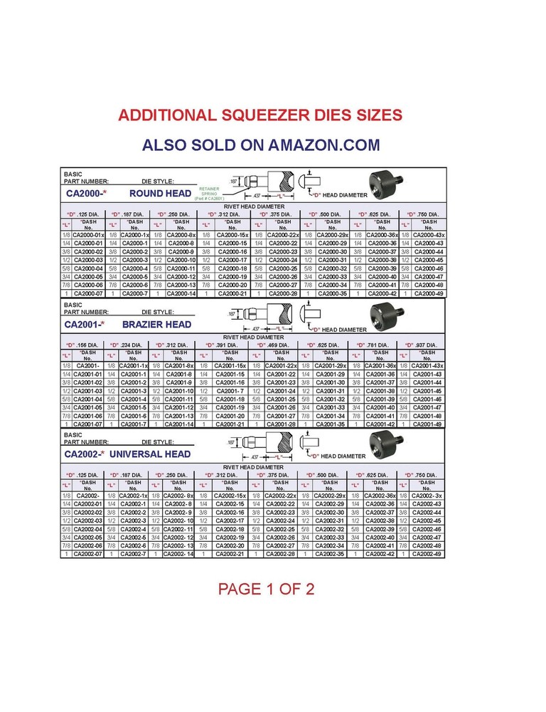 Hand Rivet Squeezer for Solid & Tubular Rivets, with A 2" Reach, & 2" Gap. Wi...