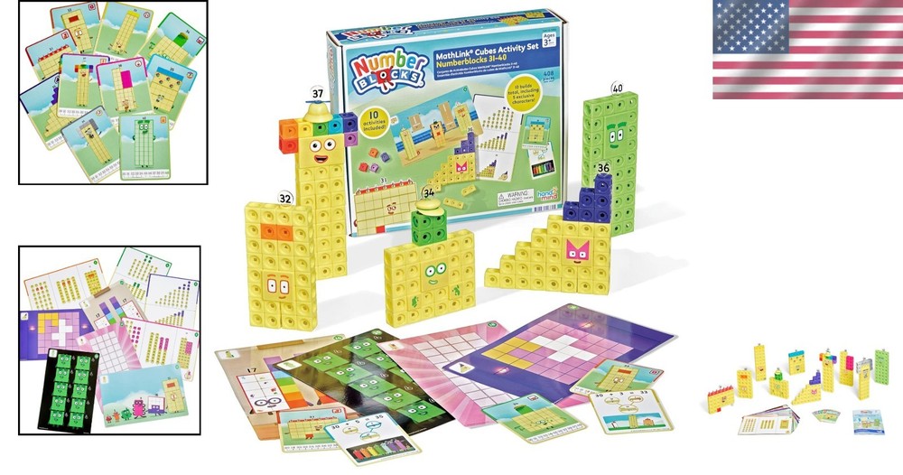 Numberblocks MathLink Cubes Activity Set 31-40 - Early Math Skills & Counting To