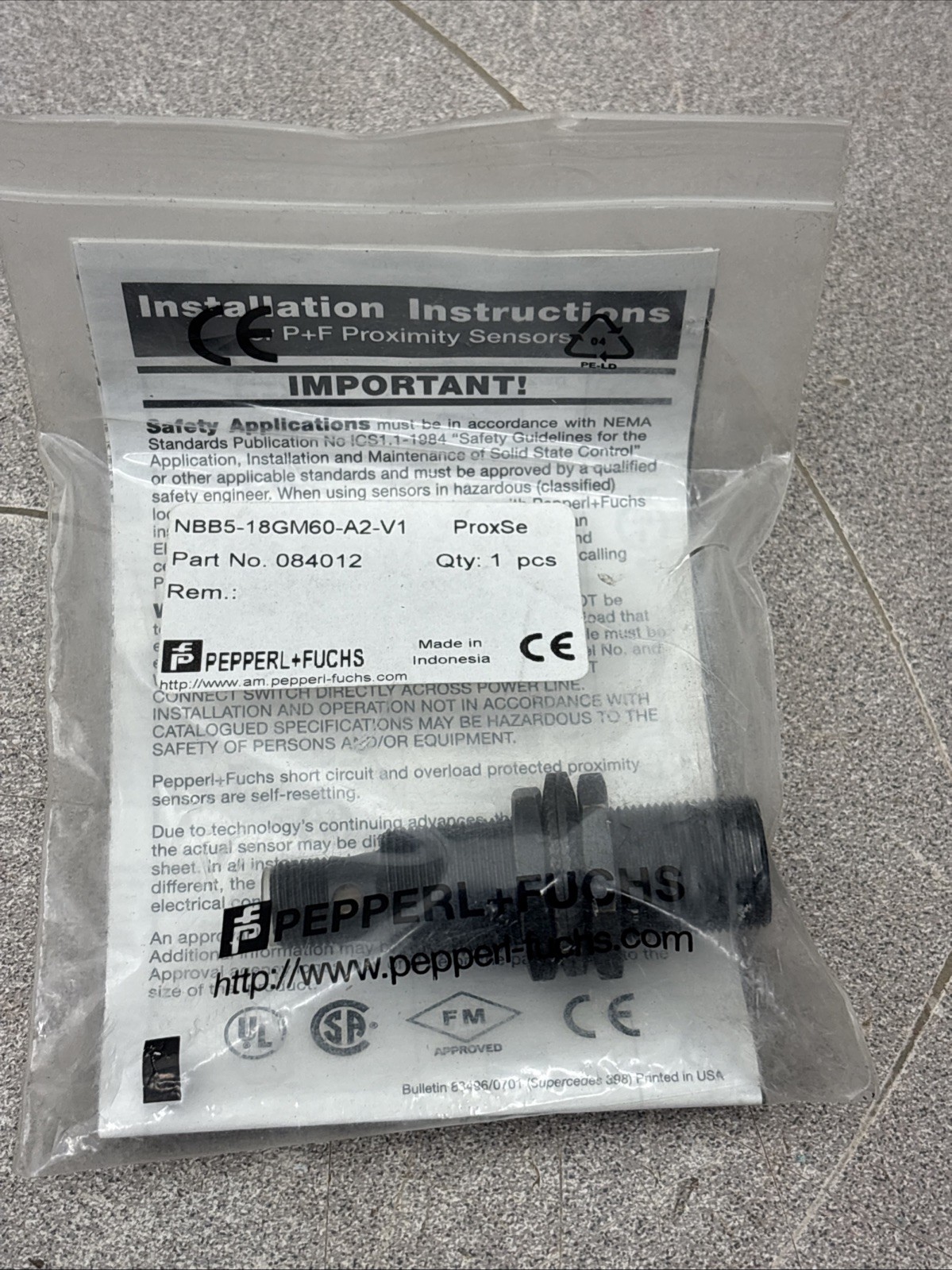 NEW Pepperl+Fuchs NBB5-18GM60-A2-V1 Proximity Sensor; 084012 ￼