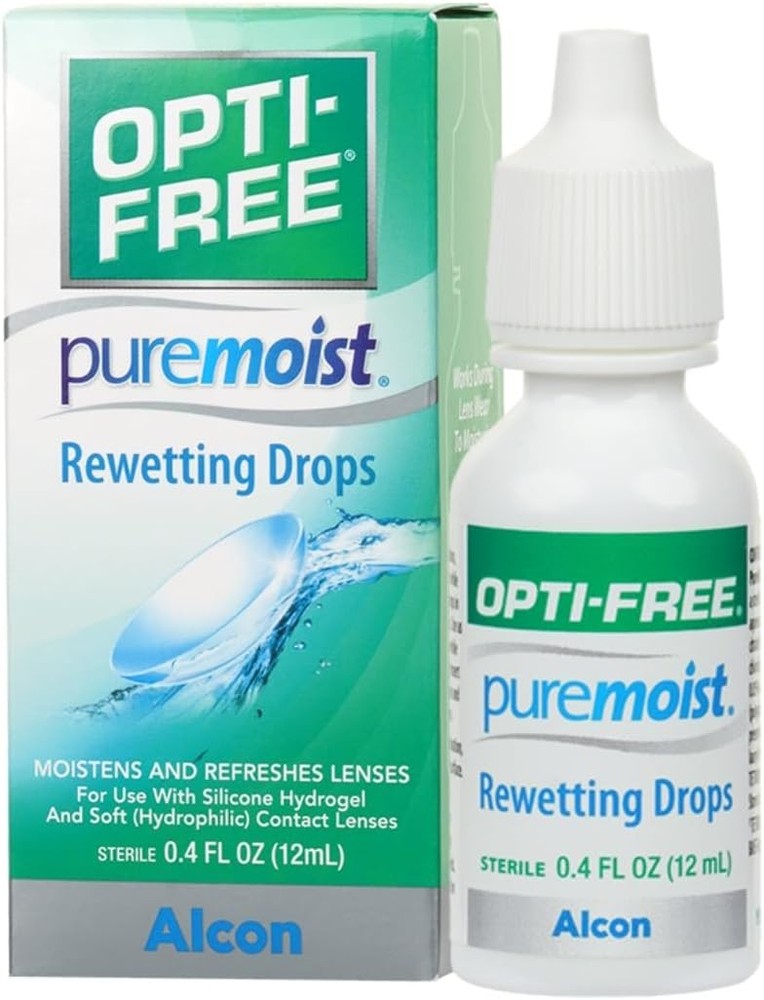 Moisturizing Rewetting Drops for Contact Lenses, 12 mL Hydrating Solution