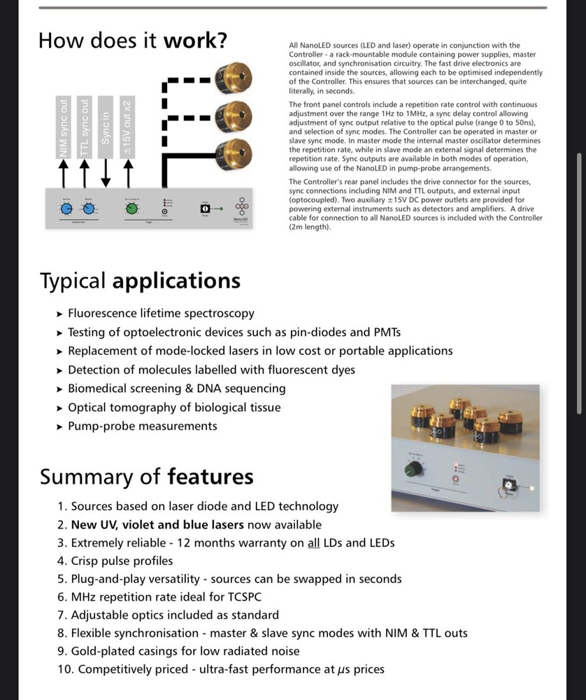 IBH NanoLED Pulsed Diode Controller Tested