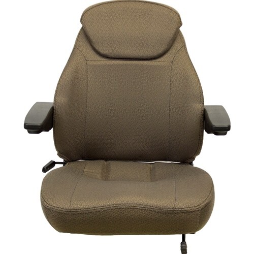 Fits John Deere Loader/Backhoe Seat Assembly - Fits Various Models - Brown Cloth