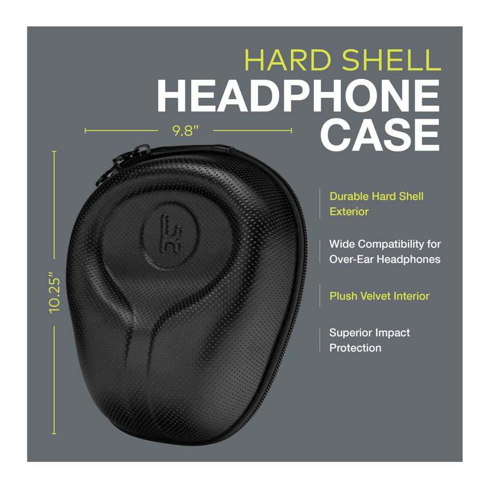Knox Gear Large Headphone Case with EVA Hard Shell