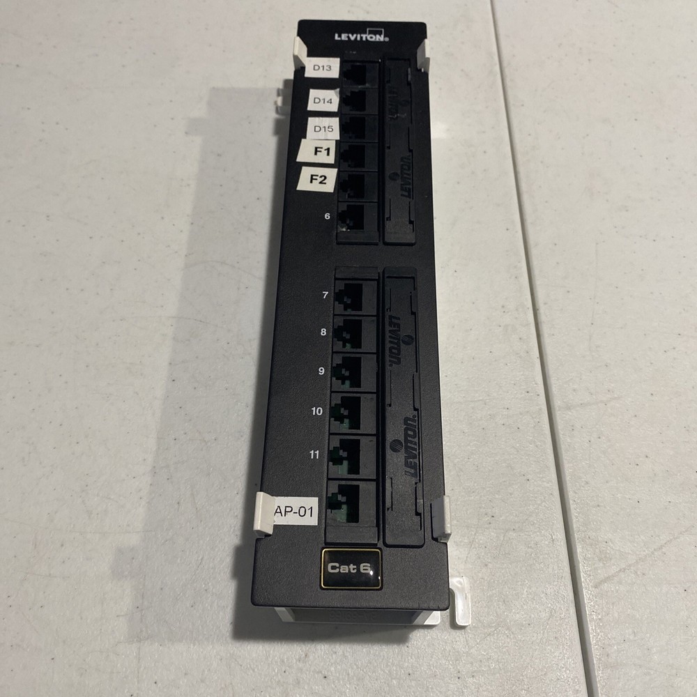 Leviton CAT 6 Flat Panel 12 Port Patch Block 004-69586-U89