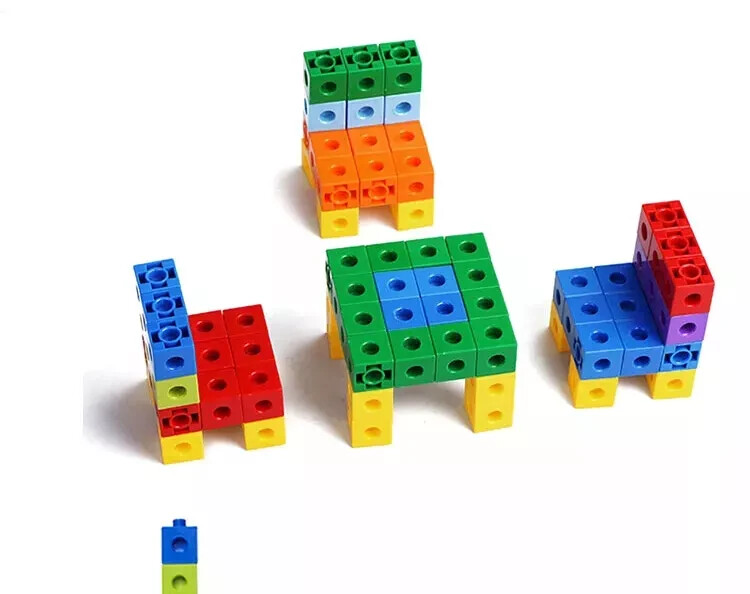 Educational Linking Cubes Set of 100 Math Manipulatives Construction Early Math