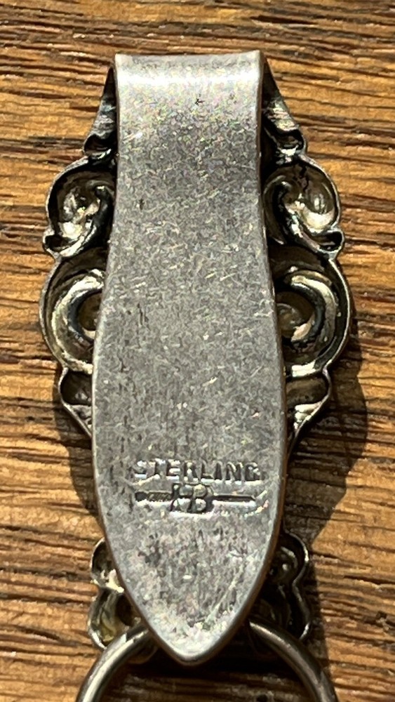 Ornate Victorian Sterling Belt Hook Chatelaine Purse Monogram