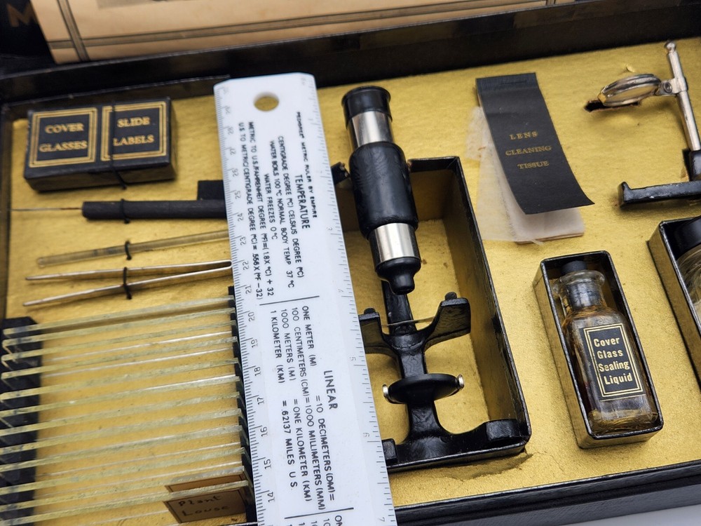Vintage MicroSet Model 2M 70 Power Scientific Microscope Kit w/ Booklet *READ*