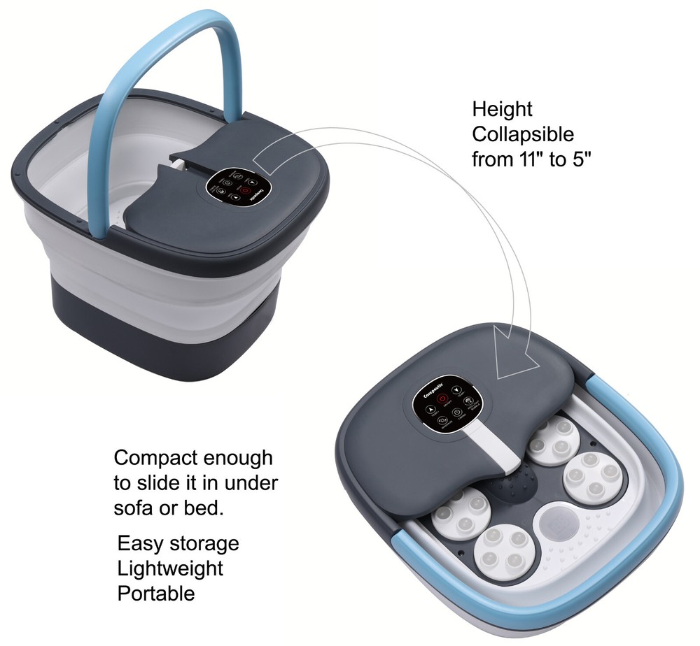 Carepeutic Collapsible Automatic Foot Spa Massager with Remote Controller KH309