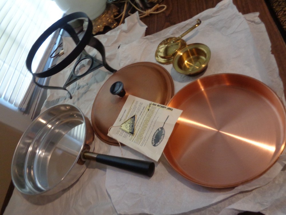 Benjamin & Medwin Copper Douro Chafing Serving Warming Double Pot Pan