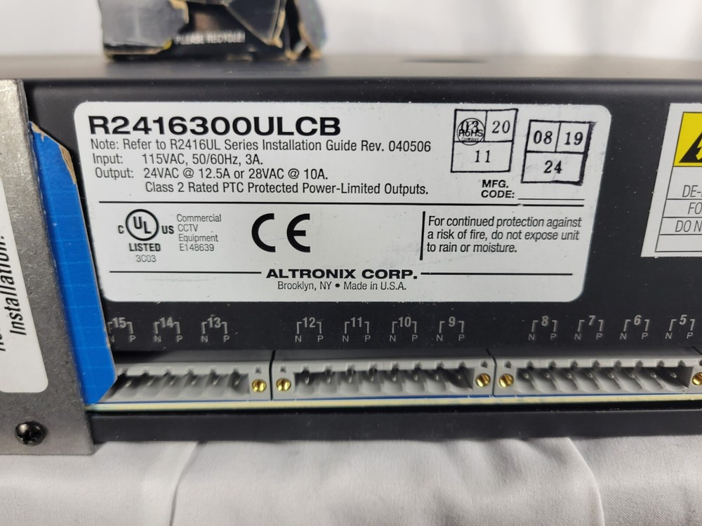 Altronix Rack Mount Series R2416300ULCB
