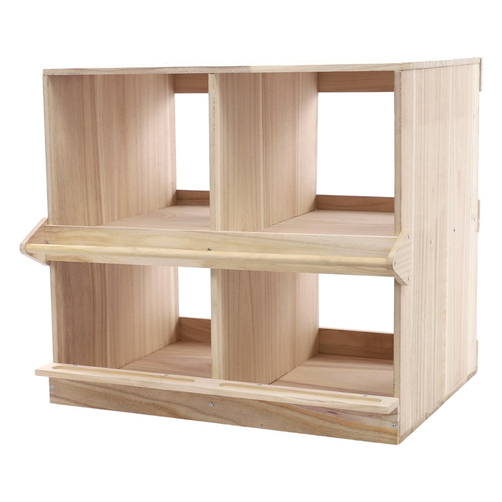 Chicken Nesting Box 4 Compartment Wooden Nesting Boxes For Chickens W/ Perches