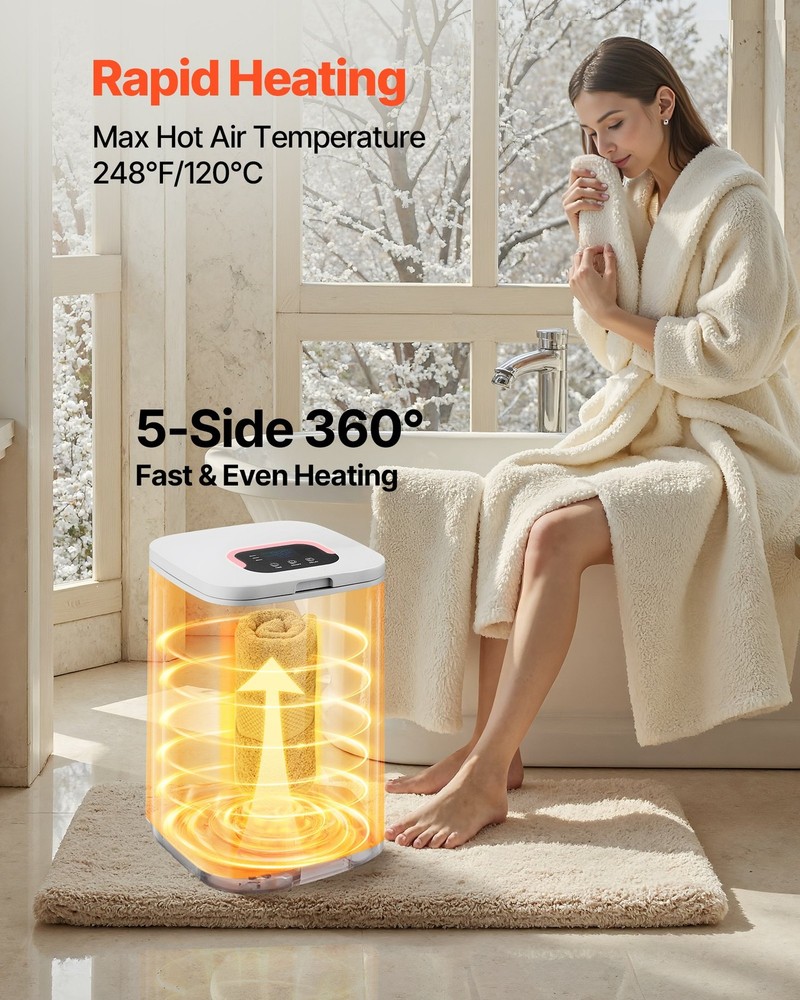 20L Towel Warmer Bucket 24H Timer Child Lock Auto Shut Off LED Display