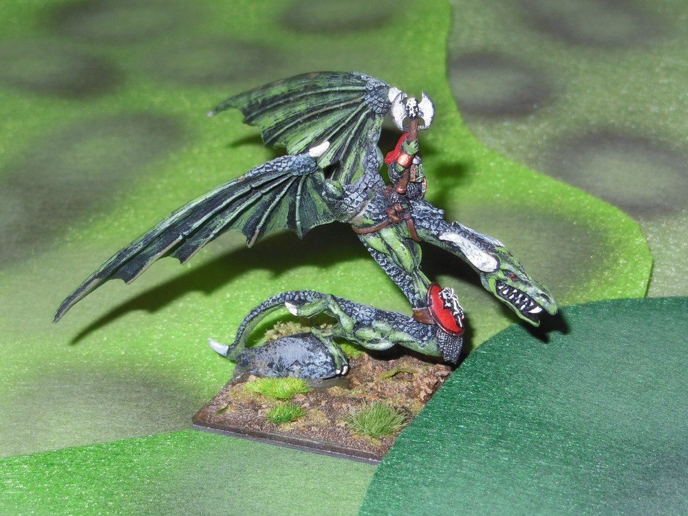 Warmaster Orc General on Wyvren Painted